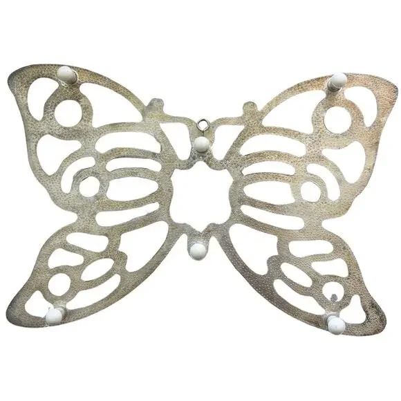 VTG Silverplated Butterfly Trivet Leonard Wall Hanging Decor MCM Moth Hot Plate - Picture 4 of 5
